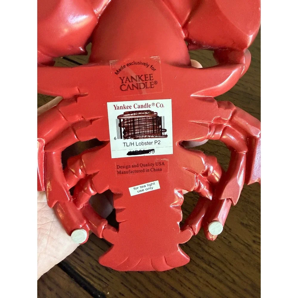 Yankee Candle Lobster Tea Light Holder Red Coastal beach Decor
